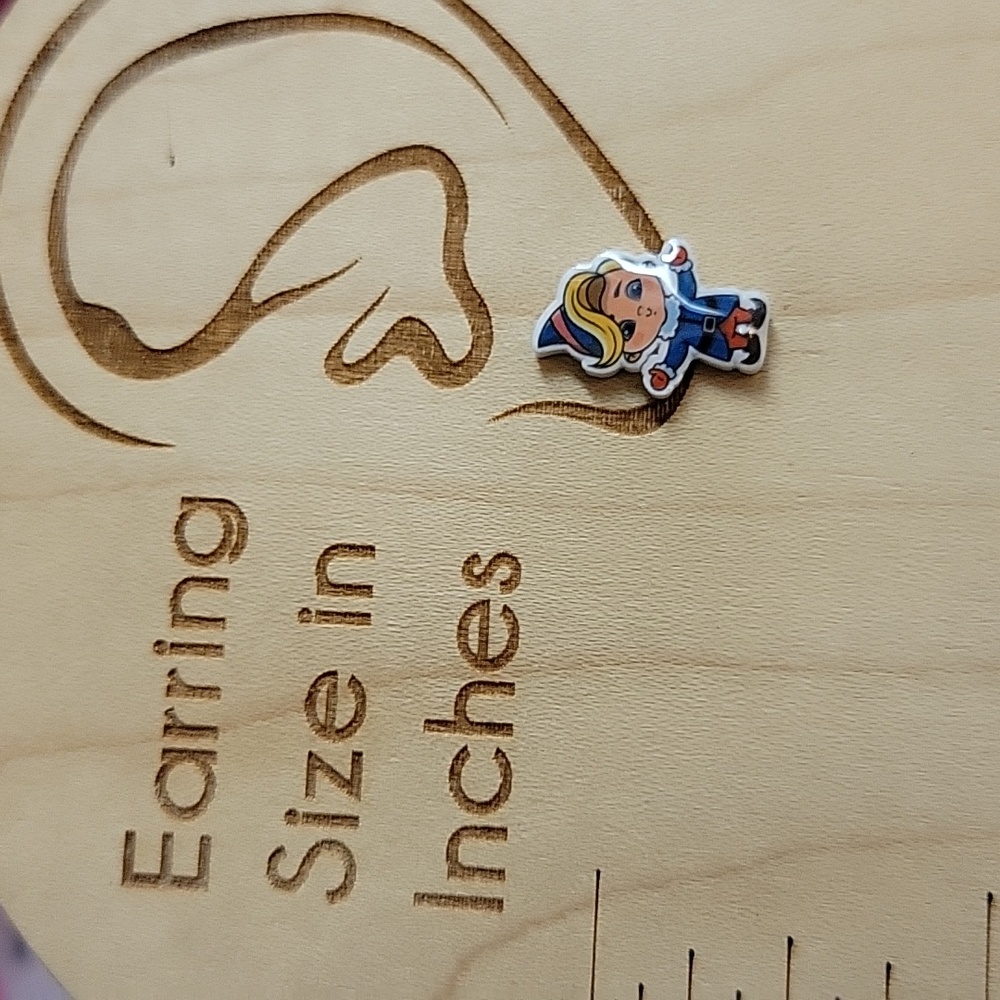 Hermey the Elf Stud Earrings, Rudolph's Shiny New Year - Picture 4 of 5